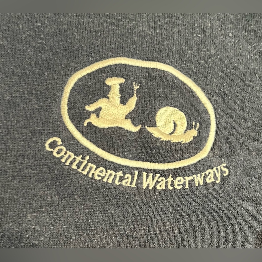 Screen Stars Blue Continental Waterways Logo‎ Sweater Size Large Vintage - Picture 3 of 4